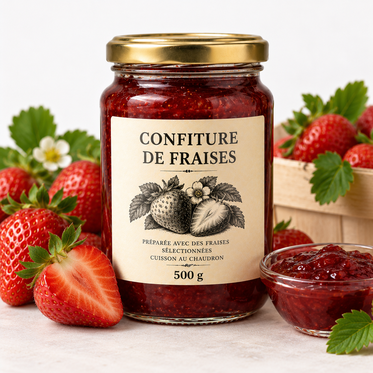 Confiture de fraises 500gr