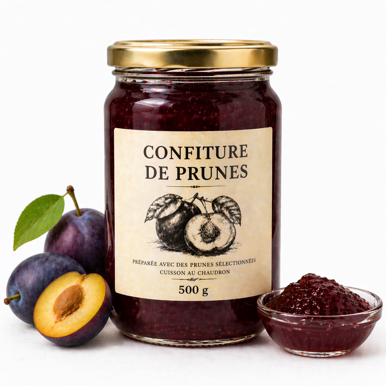 Confiture de prunes 500gr