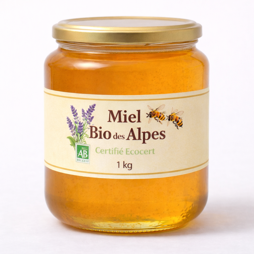Miel des Alpes BIO 1kg Ecocert